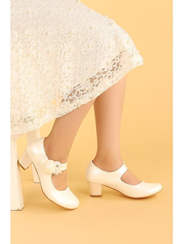 Angelina Cilt Günlük Kız Çocuk 4 Cm Topuklu Abiye Ayakkabı - Görsel 3