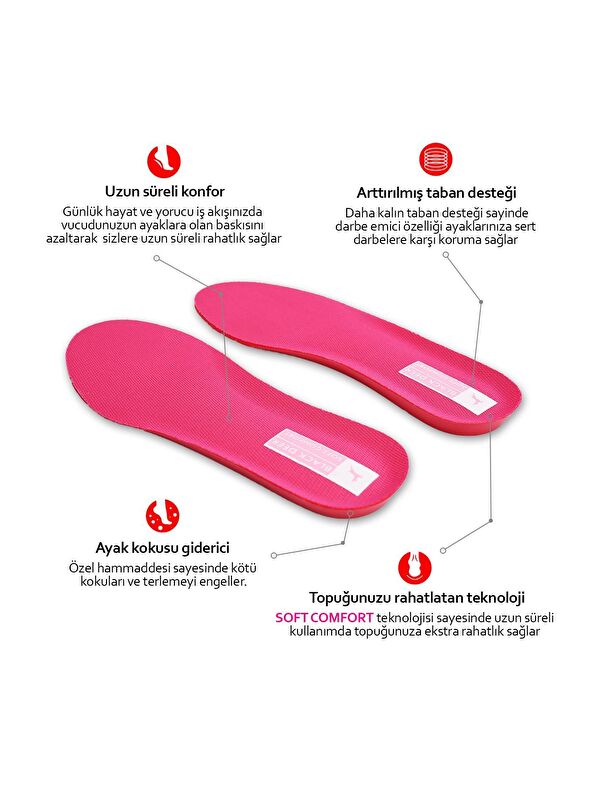 X45 Yumuşak Ortopedik Tabanlık Kadın Pembe - Görsel 4