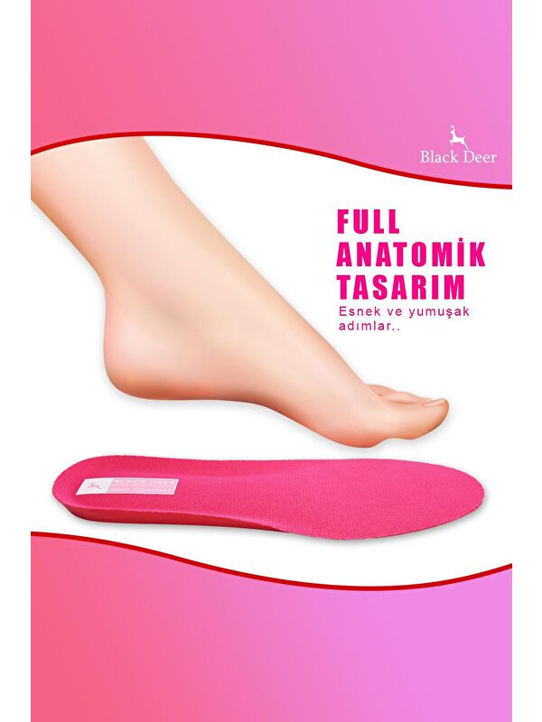 X45 Yumuşak Ortopedik Tabanlık Kadın Pembe - Görsel 5