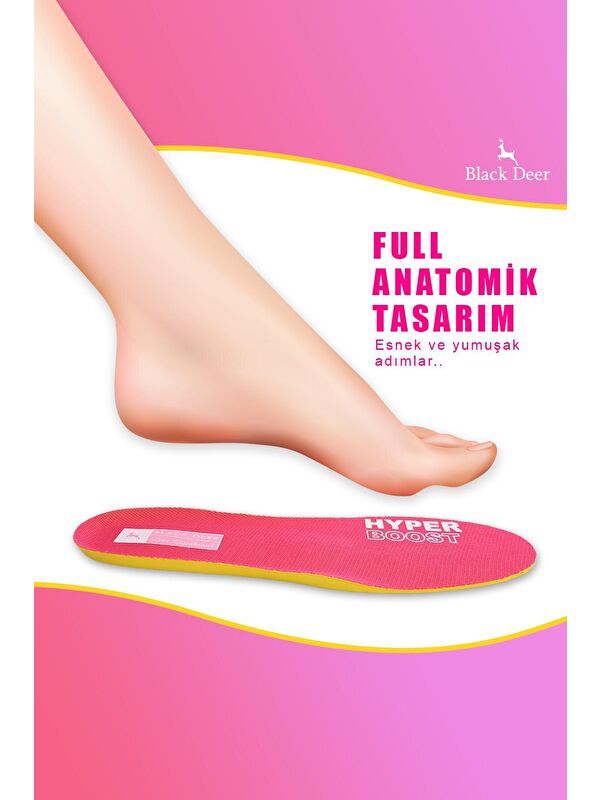 X15 Yumuşak Ortopedik Tabanlık Erkek Kadın Pembe - Görsel 5