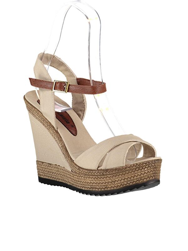 9674070905 Bej Dolgu Taban Kadın Ayakkabı - Görsel 6