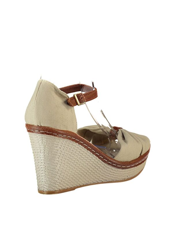 9674040505 Bej Dolgu Taban Kadın Ayakkabı - Görsel 4