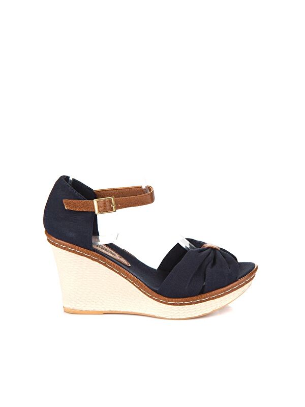 9674040505 Lacivert Dolgu Taban Kadın Ayakkabı - Görsel 4