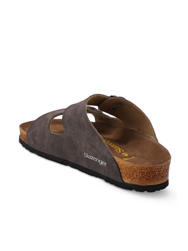 LENS Unisex Terlik Kahve Nubuk - Görsel 4