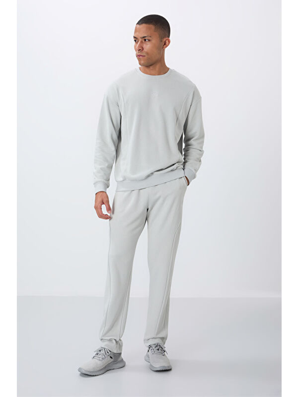 Tommylife Taş Kompakt Pamuklu Kalın Pürüzsüz Dokulu O Yaka Comfort Fit Erkek Eşofman Takım -85263