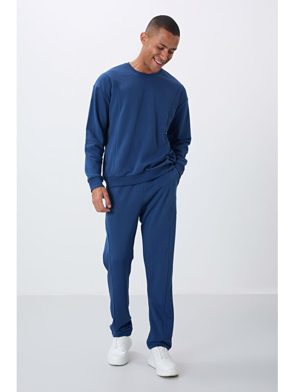 Tommylife Parlament Kompakt Pamuklu Kalın Pürüzsüz Dokulu O Yaka Comfort Fit Erkek Eşofman Takım -85263