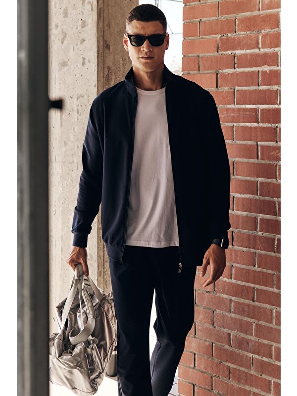 Tommylife Lacivert Pamuklu Kalın Yumuşak Dokulu Comfort Fit Basic Erkek Eşofman Takım - 85260
