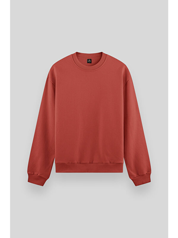 Tommylife Kiremit Basic O Yaka Rahat Form Erkek Sweatshirt - 88053