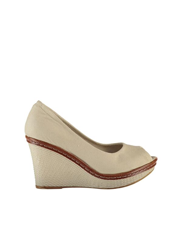 9674040305 Bej Dolgu Taban Kadın Ayakkabı - Görsel 4