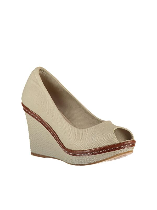 9674040305 Bej Dolgu Taban Kadın Ayakkabı - Görsel 5
