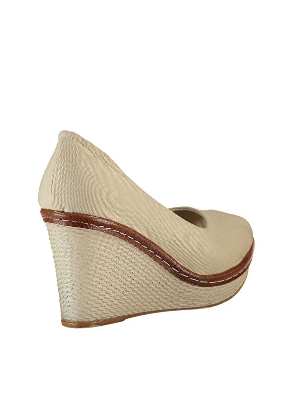 9674040305 Bej Dolgu Taban Kadın Ayakkabı - Görsel 6