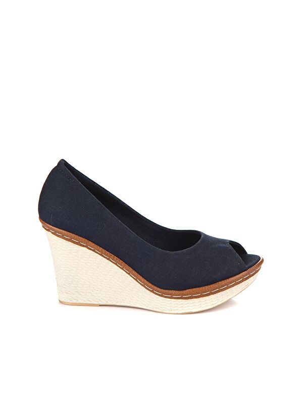 9674040305 Lacivert Dolgu Taban Kadın Ayakkabı - Görsel 4