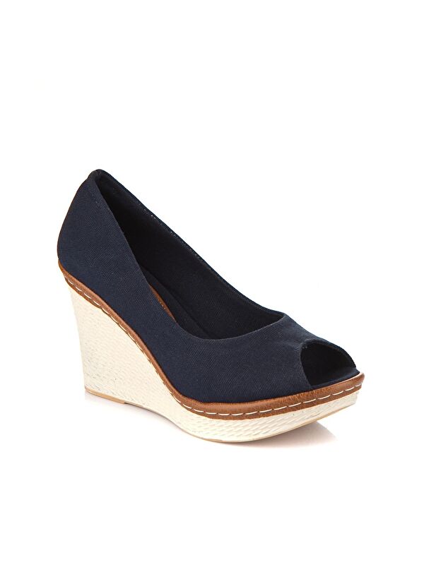 9674040305 Lacivert Dolgu Taban Kadın Ayakkabı - Görsel 5