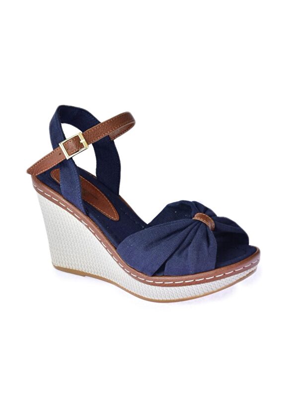 F674040405 Lacivert Dolgu Taban Kadın Ayakkabı - Görsel 4