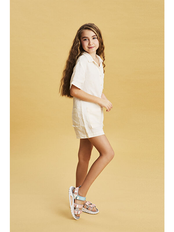 Cube Hafif Kız Okul Öncesi Gri Sandalet - Görsel 2