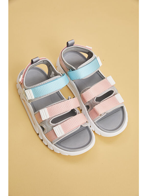 Cube Hafif Kız Okul Öncesi Gri Sandalet - Görsel 3