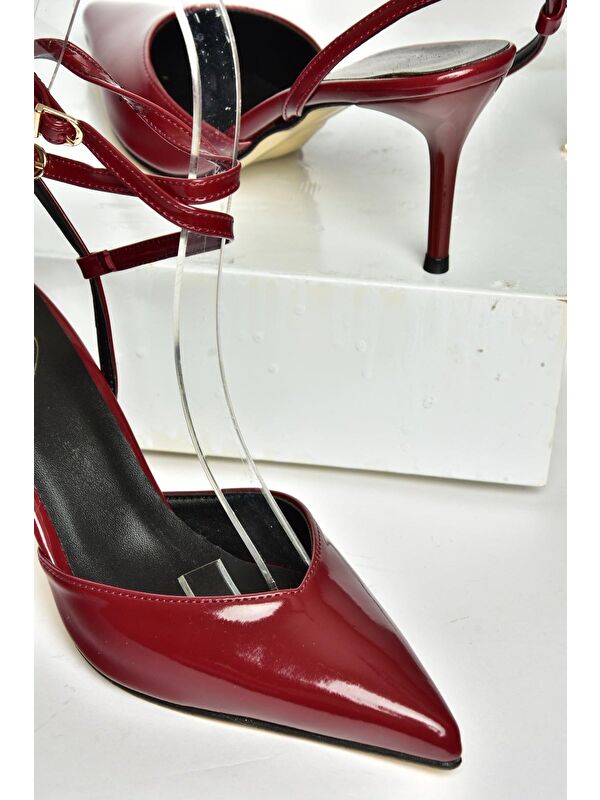 U6540781 Bordo Kadın Topuklu Ayakkabı - Görsel 3