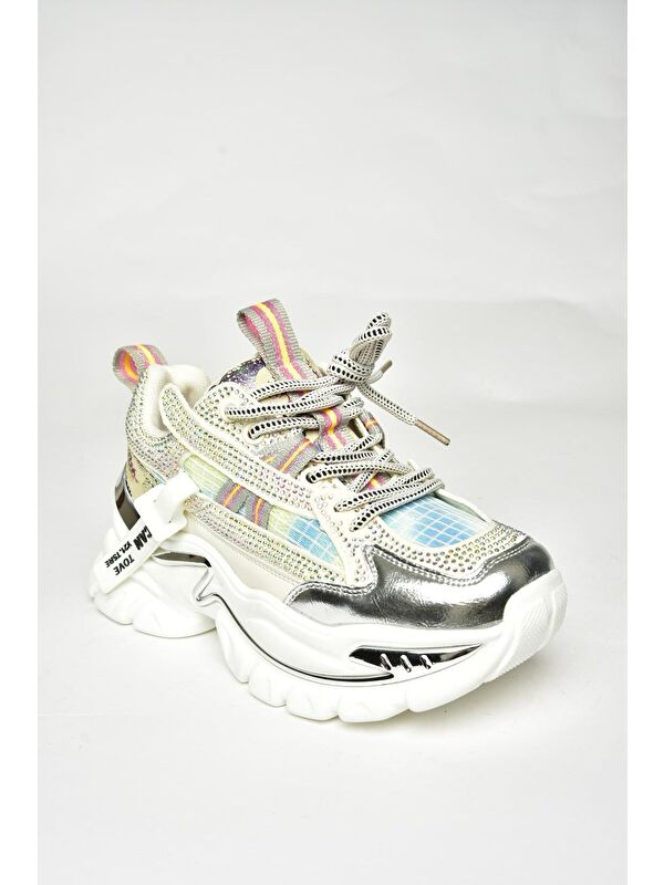 U3801413 Beyaz Kadın Sneakers - Görsel 3