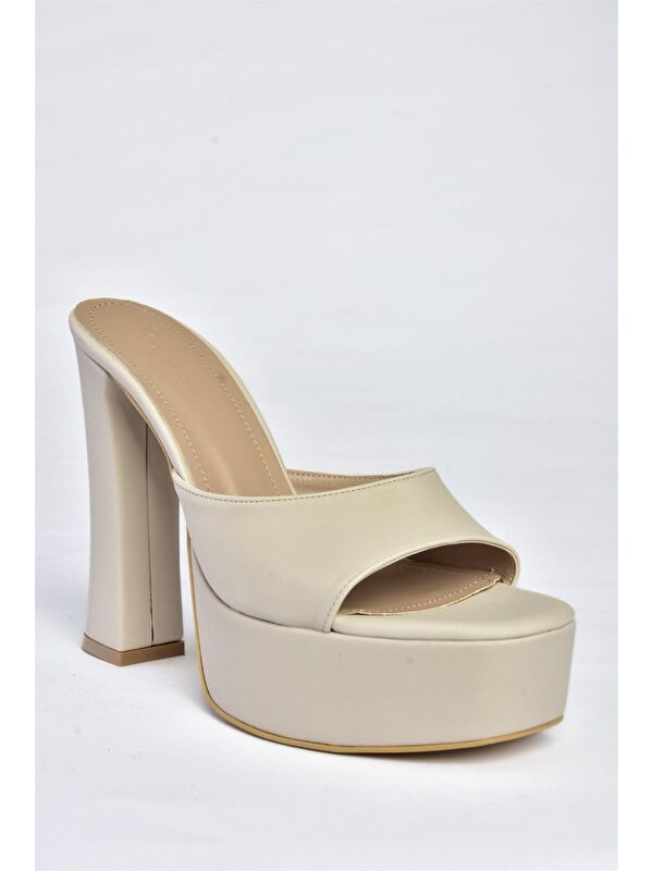 P404560604 Bej Kadın Terlik - Görsel 6