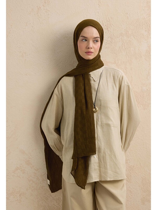 Fresh Scarfs Modal Damalı Şal Toprak