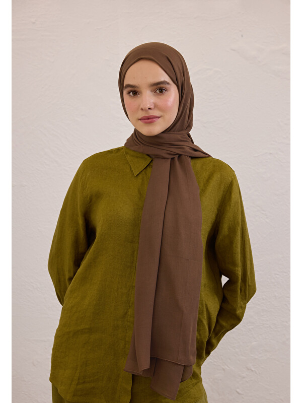 Fresh Scarfs Soft Viskon Şal Sıcak Kahve
