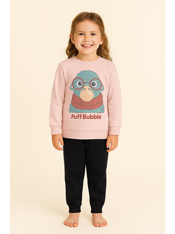 Katia And Bony Kız Çocuk Bubble Desenli Eşofman Takımı Pembe