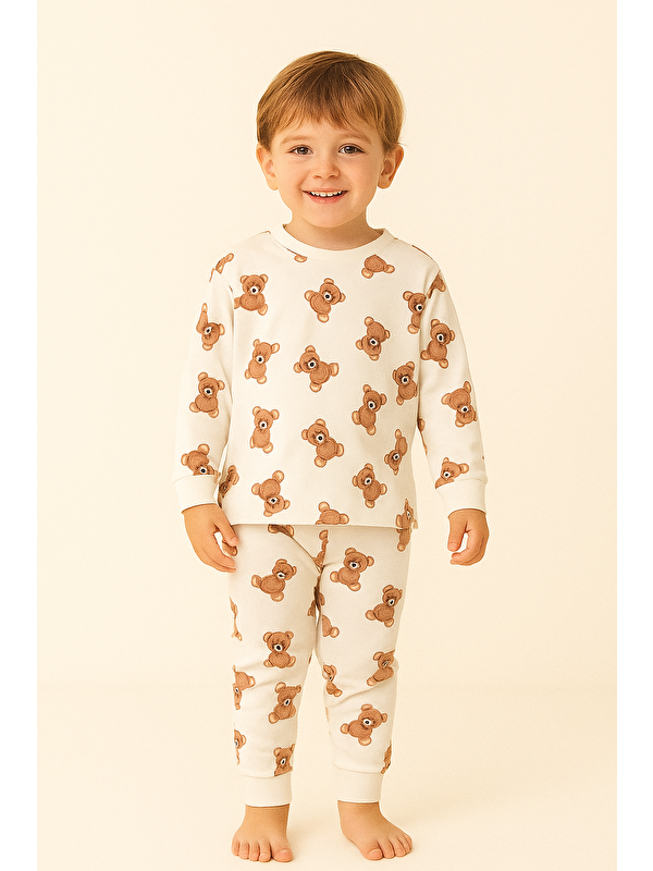 Katia And Bony Çocuk Teddy Desenli Pijama Takımı
