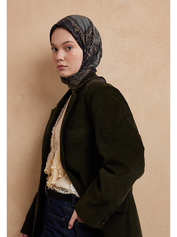 Fresh Scarfs Vera Desen Pamuk İpek Eşarp Siyah