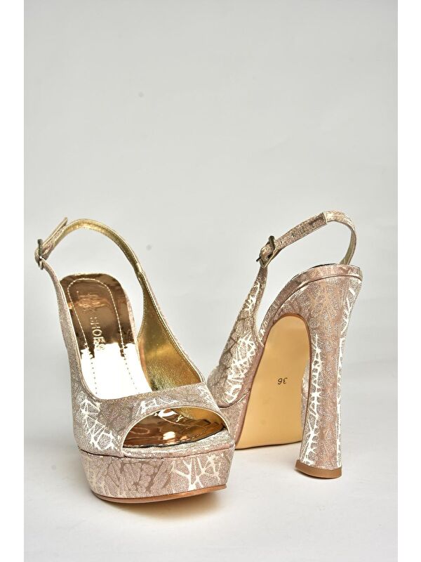 U2464830 Bronz Kadın Topuklu Ayakkabı - Görsel 3