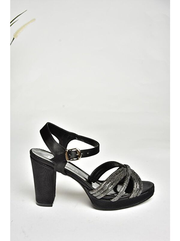 U2460576 Siyah Kadın Topuklu Ayakkabı - Görsel 3