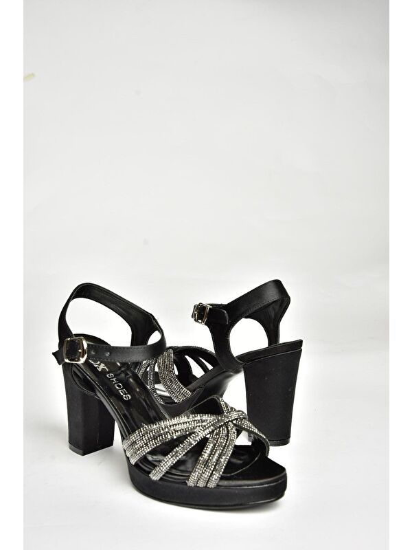 U2460576 Siyah Kadın Topuklu Ayakkabı - Görsel 4