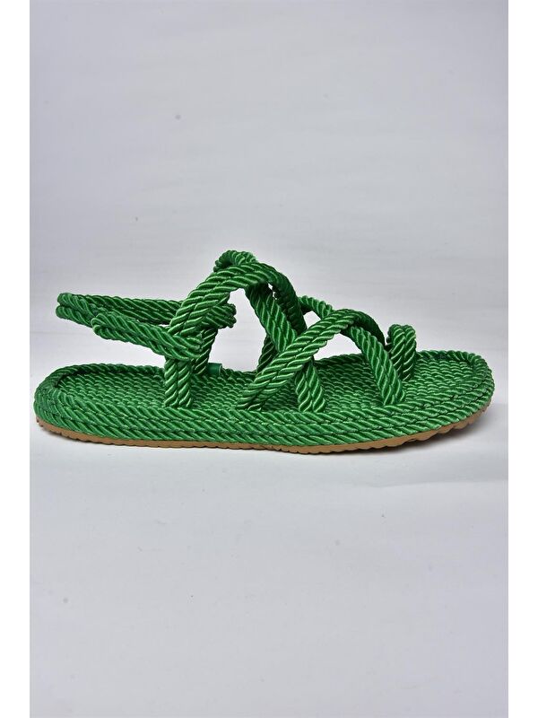 F470135104 Yeşil Kadın Sandalet - Görsel 3