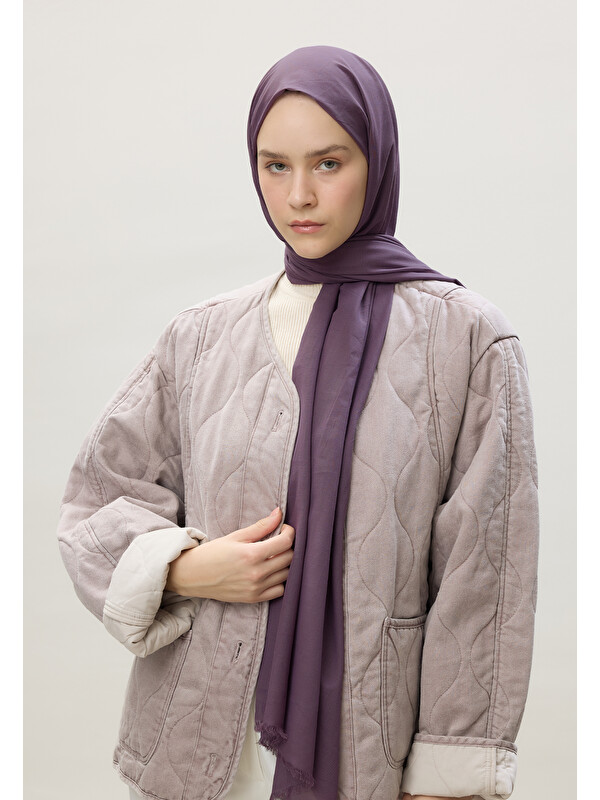 Fresh Scarfs İnce Pamuk Vual Şal Orkide