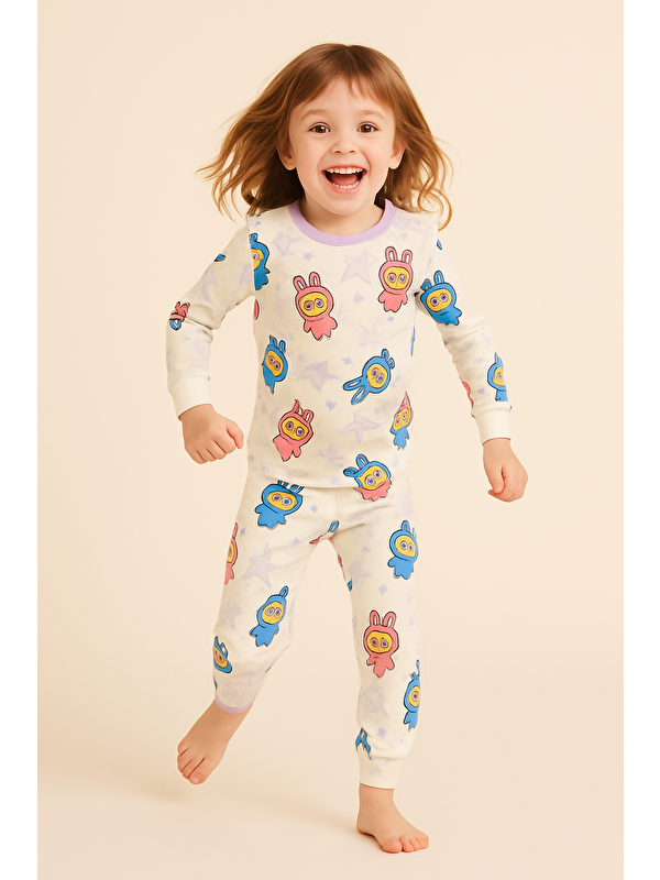 Katia And Bony Kız Çocuk Desenli Pijama Takımı