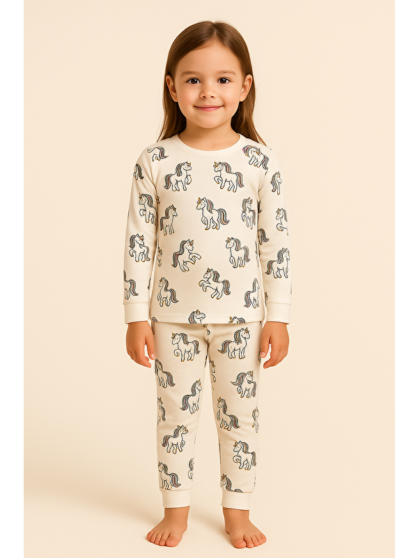 Katia And Bony Kız Çocuk Desenli Pijama Takımı