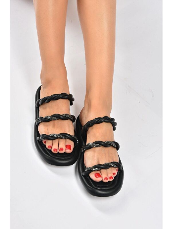 K8482201 Siyah Kadın Terlik - Görsel 4