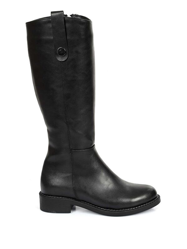 Yuvarlak Burun Topuklu Fermuarlı Kadın Günlük Çizme 35626 - Görsel 5