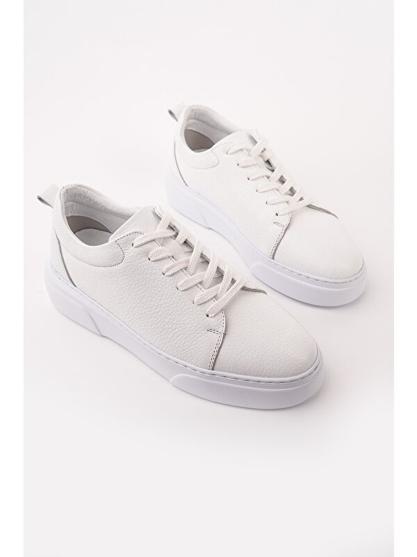 Muggo LEONS Hakiki Deri Erkek Kalın Taban Bağcıklı Günlük Casual Sneaker