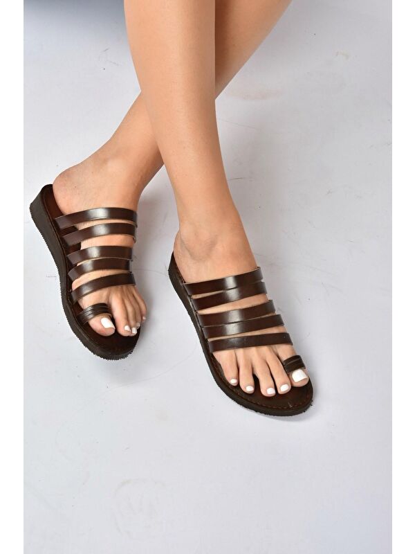 K3746802 Kahverengi Kadın Sandalet - Görsel 2