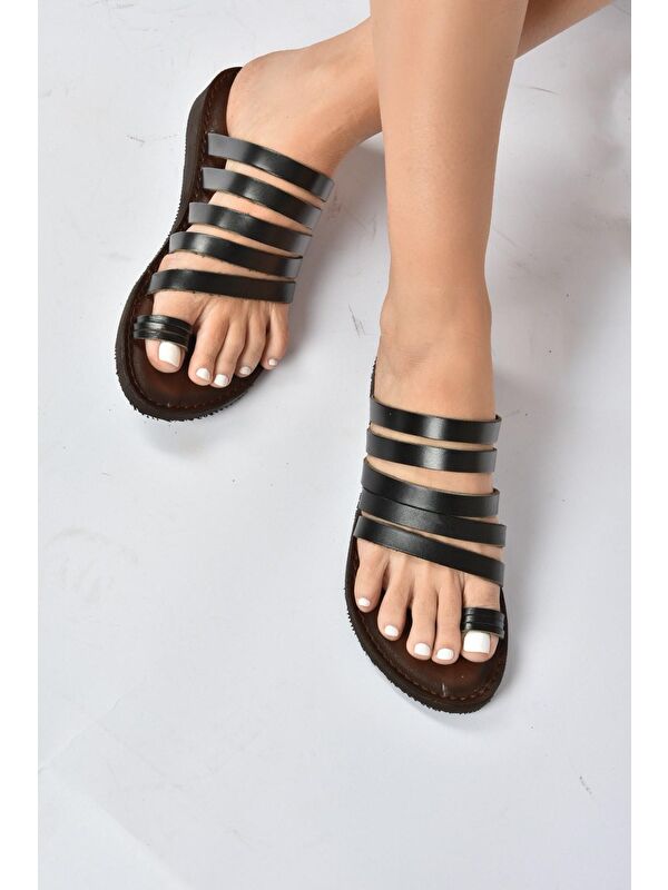 K3746802 Siyah Kadın Sandalet - Görsel 2