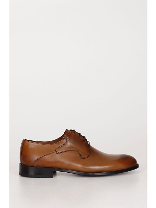 Platinum Hakiki Deri Yuvarlak Burun Kösele Taban Bağcıklı Baskılı Günlük Erkek Ayakkabı 01940 - Görsel 5