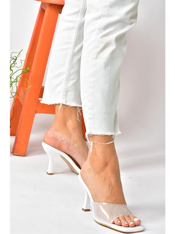 P590033209 Beyaz Kadın Terlik - Görsel 6