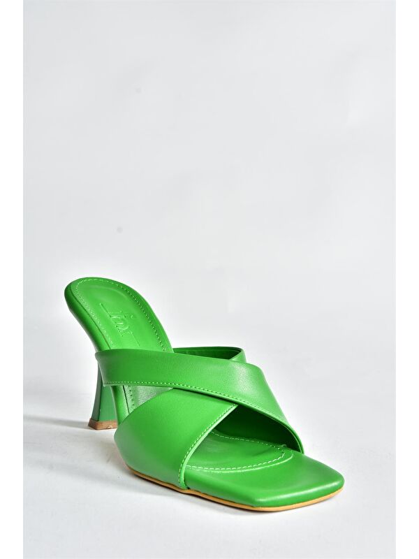 P590033009 Yeşil Kadın Terlik - Görsel 6