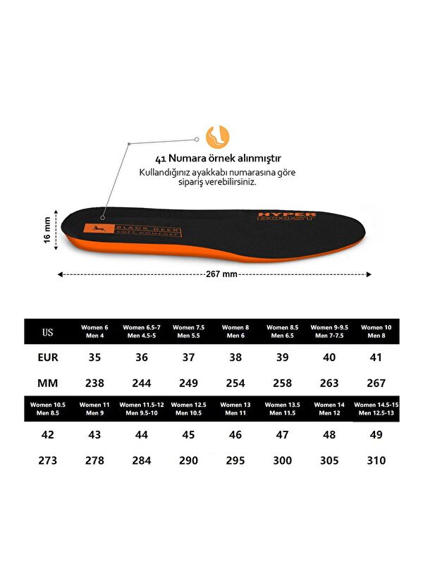 X30 Yumuşak Ortopedik Tabanlık Erkek Kadın Siyah - Görsel 5