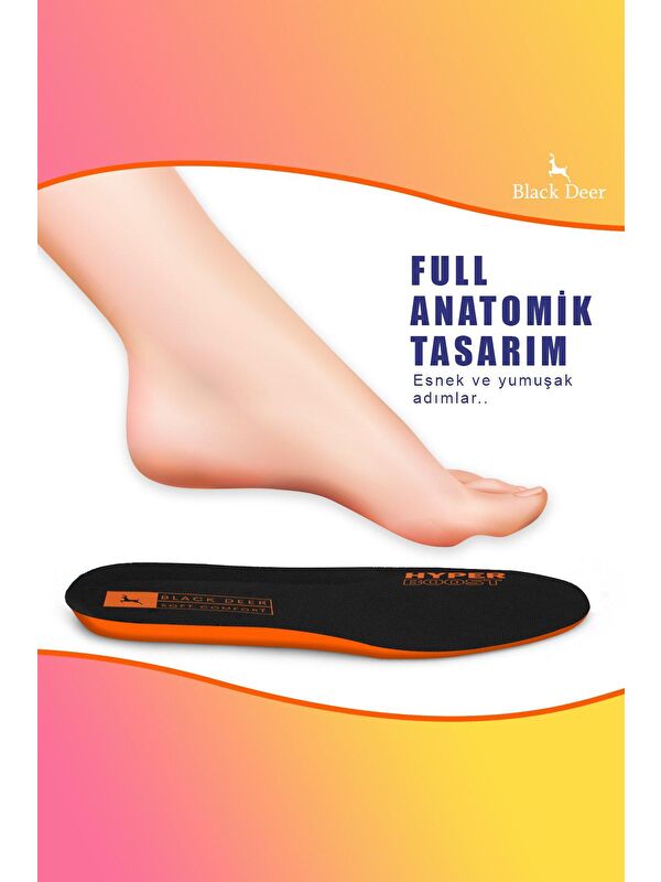 X30 Yumuşak Ortopedik Tabanlık Erkek Kadın Siyah - Görsel 6