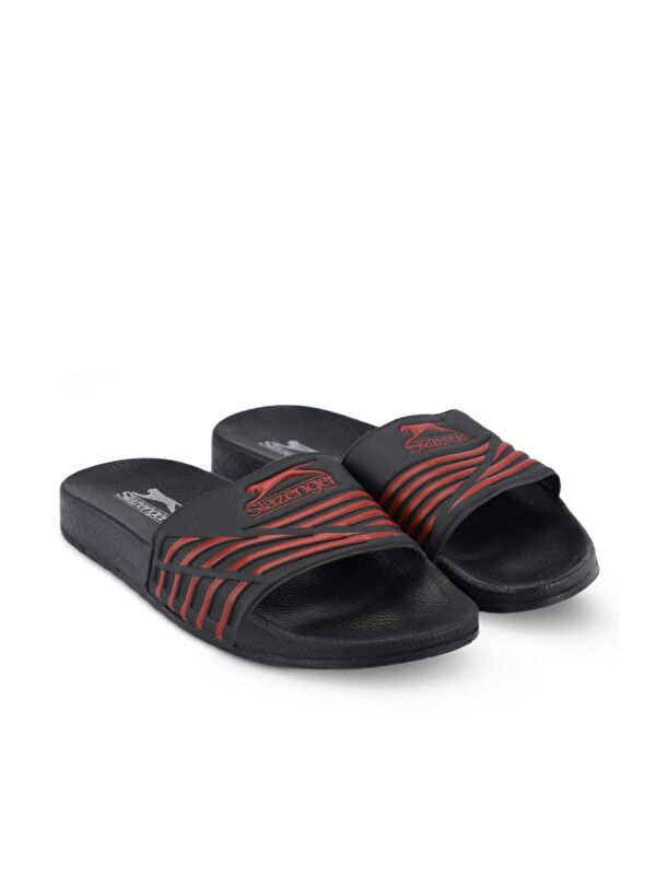 FION Erkek Terlik Siyah / Kırmızı - Görsel 3