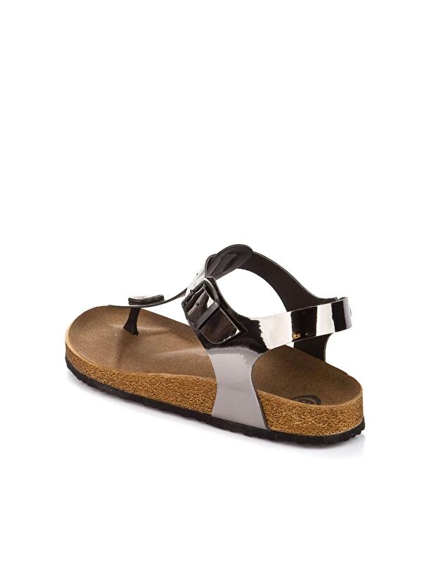 B777805034 Antrasit Kadın Sandalet - Görsel 4