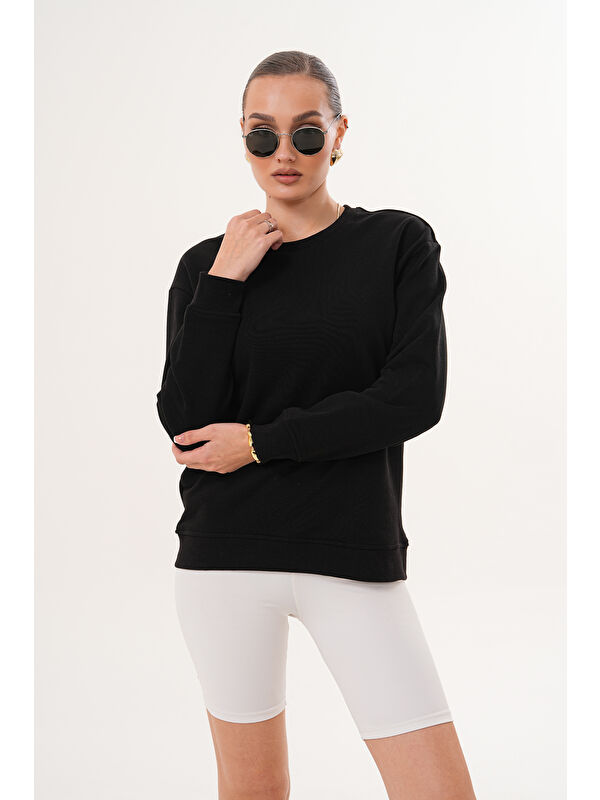 MİSS DÜNYA LİSSA Unisex Bisiklet Yaka %100 Pamuk Basic Sweatshirt