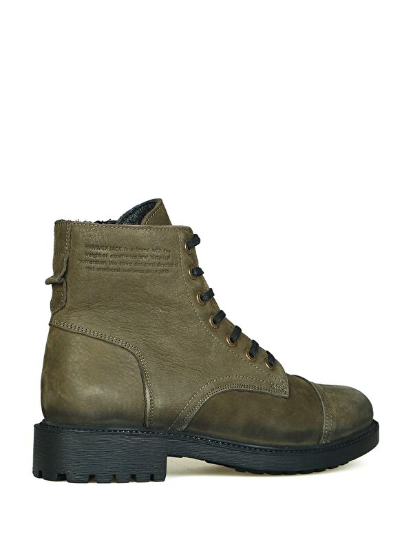 Hammer Jack Haki Hammer Jack Hakiki Deri Olive Dock Step Erkek Bot