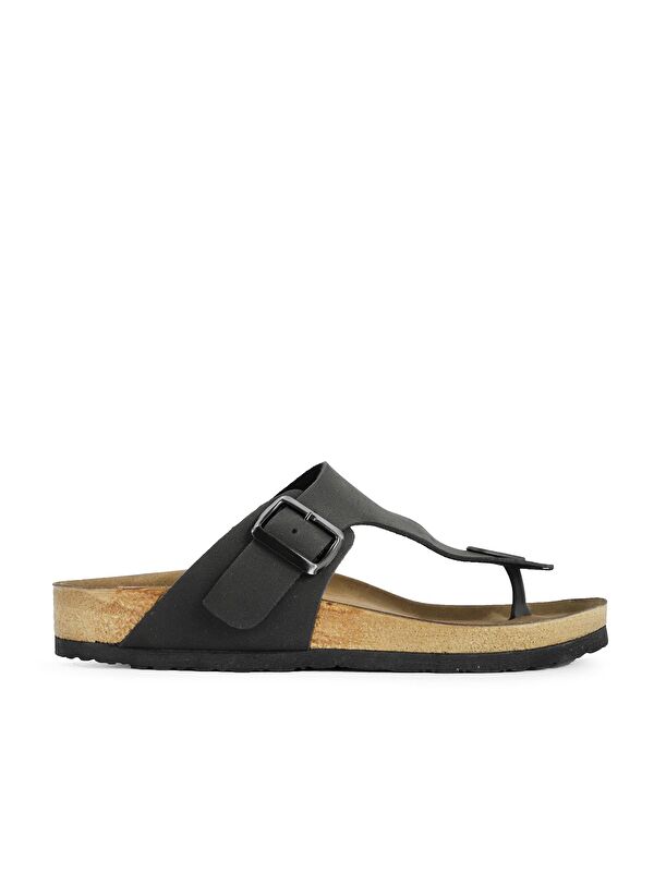 LUKE Kadın Terlik Siyah Nubuk - Görsel 2